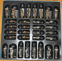 Medium silver brass metal Ancient Roman themed chess chess kit pendulum collection