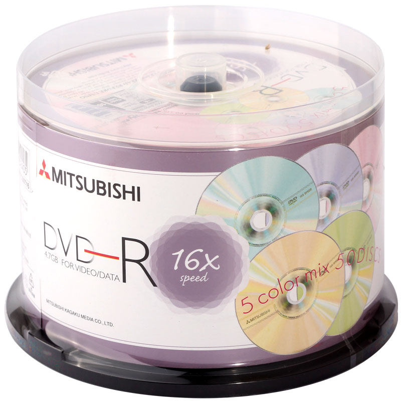 Taiwan-produced Mitsubishi Colorful Cherry Blossom DVD-R 16X50p barreled DVD burning disc blank disc special offer