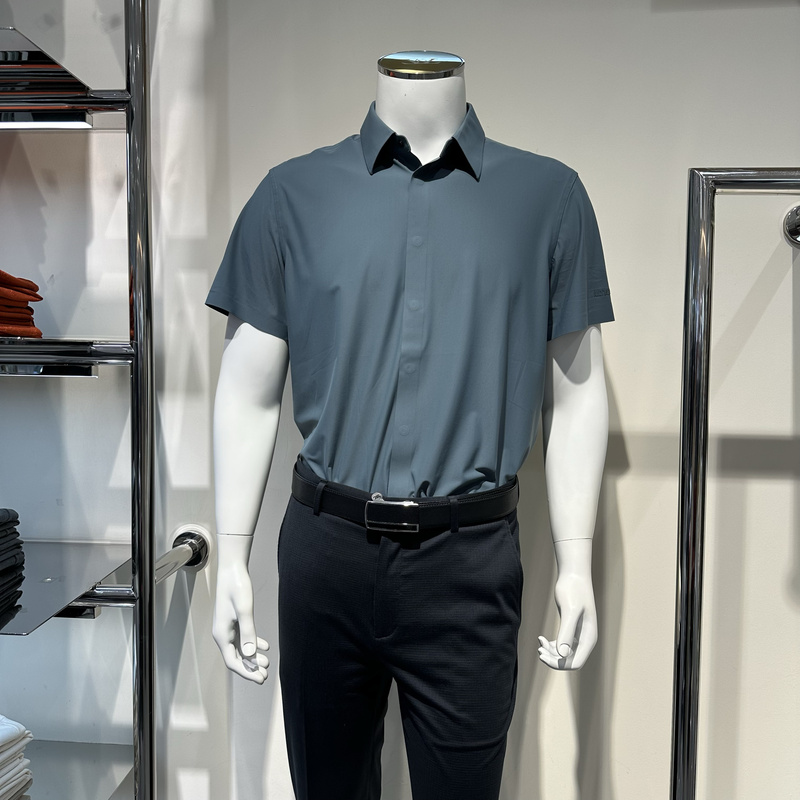 Luca Dilong's New Summer Product, Thin Quick-Drying Four-Way Stretch Lapel Business Casual Short-Sleeved Shirt 123241132B