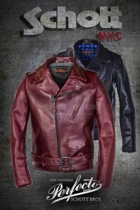Schott NYC high-end limited edition heavy weight Horween cowhide black Star cable-stayed motorcycle leather jacket P613S