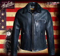 Schott2019 limited edition heavy weight Horween Holwen Cowhide vintage motorcycle leather-Black Storm P693