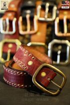 Sandast Chinas total generation of American Horween cowhide hand rivet models-urban nostalgia belt belt