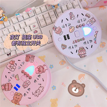 Cartoon cute girl USB socket dormitory with small night light multi-function shrinkable long-term converter row plug board