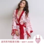 Mimi fantasy thiết kế độc quyền in đồ ngủ phụ nữ áo choàng dịch vụ nhà áo kimono Nhật Bản áo choàng áo choàng ngủ dài nữ