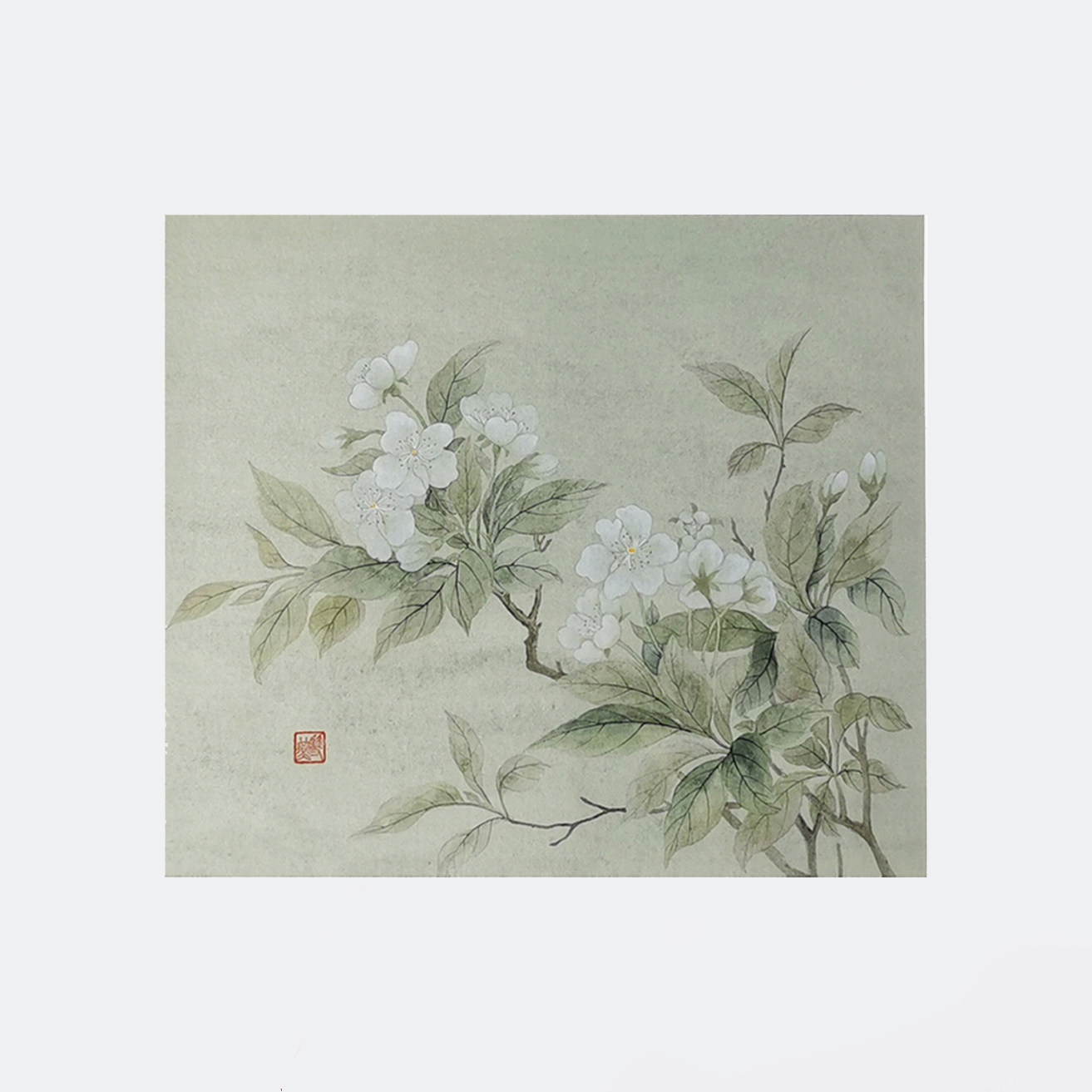 New Chinese style flower and bird Chinese painting porch decoration painting Zen living room flower Chinese painting solid wood tea room study hanging painting