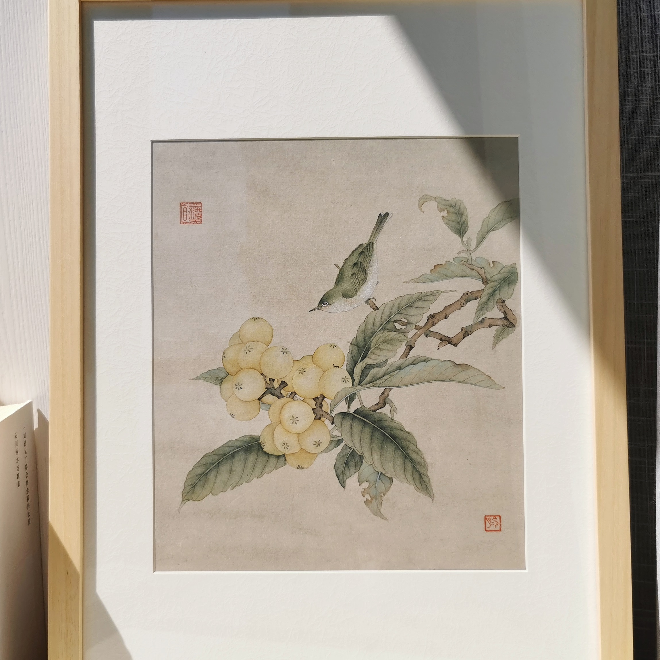 New Chinese style brush flowerflowerbird national painting masonry decoration painting Zen Living Room Flowers Country Painting Solid Wood Tea Room