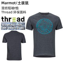 (Hai Taotong Spot)Marmot Groundhog Men and Women Organic Cotton Mixed Sleeves Summer Leisure Sweat T-shirt