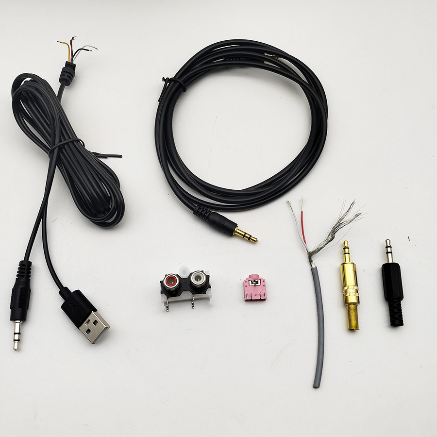 3.5音频线+USB线 二合一 3.5转3.5 音频插头 RCA-214莲花音频座
