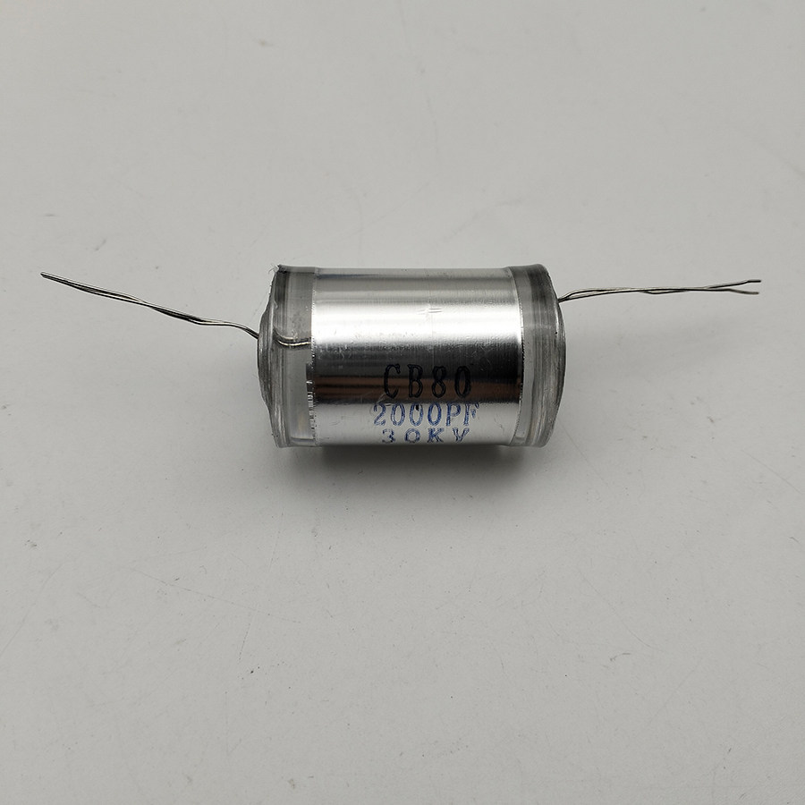 CB80 轴向引线式聚苯乙烯薄膜高压电容器CB80-30KV-2000PF DC