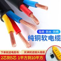 Pure Copper Wire 2 Core 3 Core 1 1 5 2 5 4 6 10 Squared National Standard Cable Jacket Line Antifreeze Power Cord