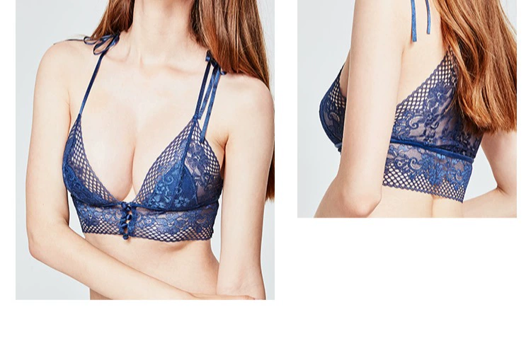 Tò mò Miss Thin Soft Cup Lace Sexy Lace Bra No Steel Ring Small Ngực Front Buckle Đồ lót Girl Bra Summer