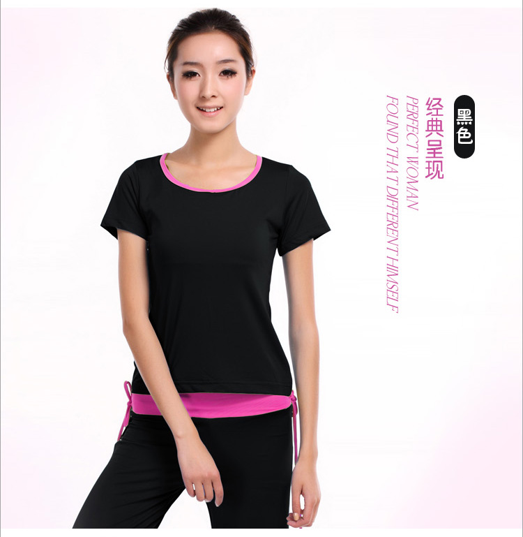 New aerobics quần áo nữ tập thể dục thể dục dụng cụ thể thao phù hợp với ngắn tay mùa xuân và mùa hè nhiều quần áo khiêu vũ giày múa