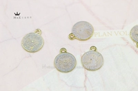 15*12*1,5 мм светло-синяя краска двусторонняя маленькая круглая карта