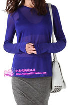 T by Alexander Wang Long Sleeved T-Shirt Round Collars Loose Thin Top