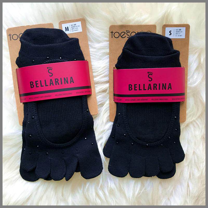 (Special stock)toesox yoga five finger breathable slip socks Fitness sports exposed instep crystal socks