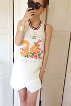 (Special spot) Mango star Net red tide INS Asymmetric shorts white pocket multi-level culottes