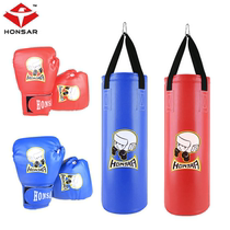 Childrens sandbag Boxing gloves set Hanging sanda sand bag Vertical solid tumbler training equipment Household