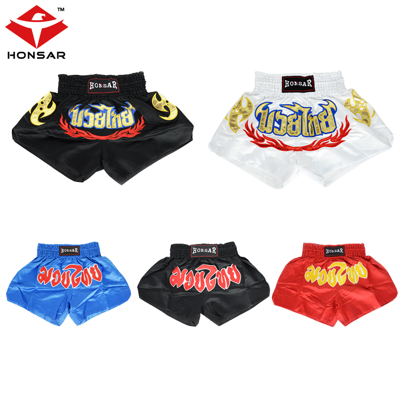 Muay Thai pants Sanda clothing fighting adult children men and women embroidery boxing MMA shorts free boxing training suit