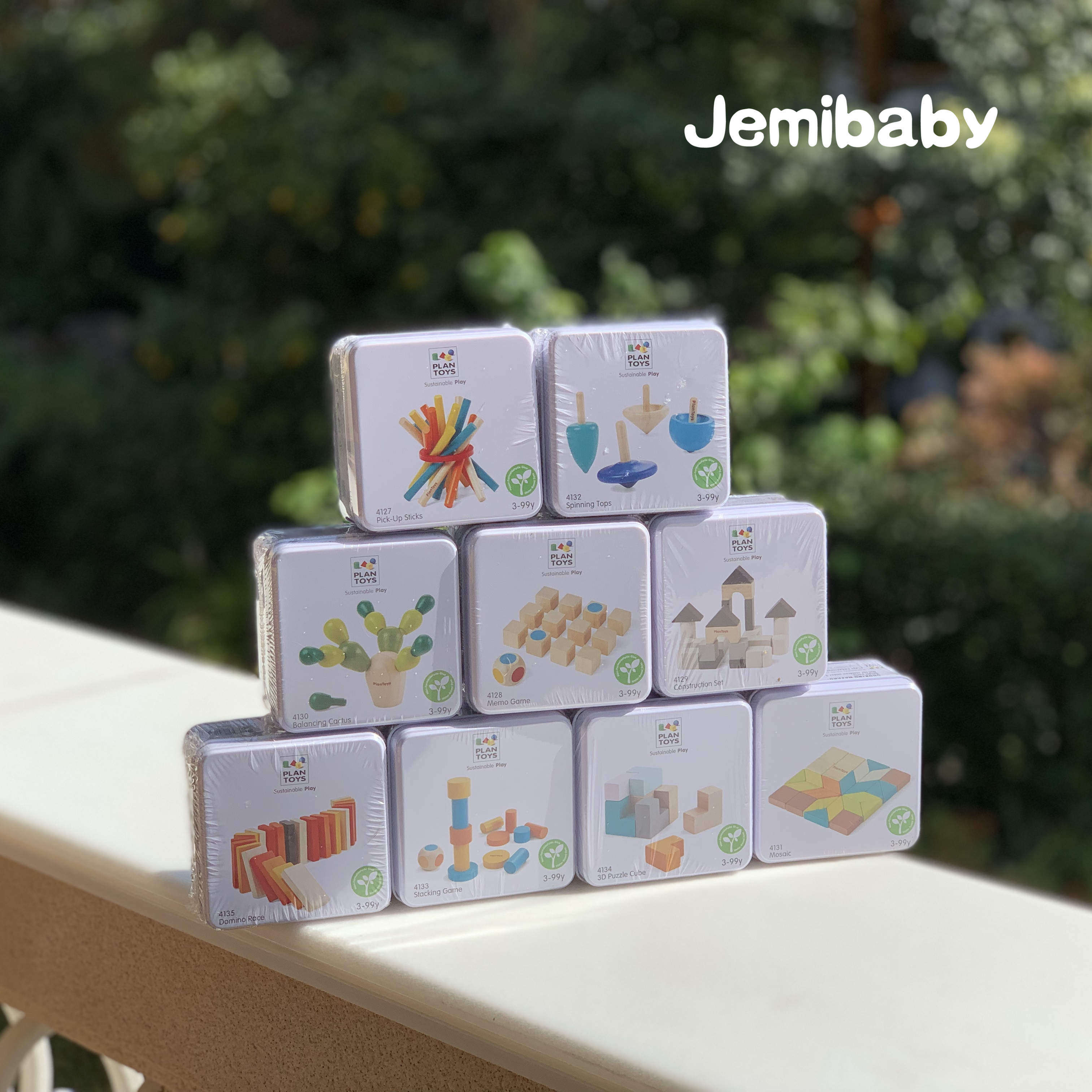 Jemibaby PlanToys Puzzle Cactus Spinning Parent-Child Board Game Puzzle Travel Portable Toys