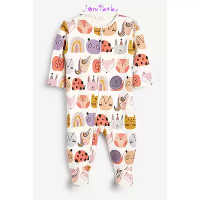 Jemibaby UK NEXT baby color comfortable jumpsuit colorful forest animal foot jumpsuit