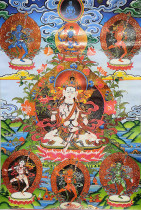 Yong Zhong Benjiao Thangka Cai Wang Ren Daishi High-definition printing Brocade satin mounting this teaching Thangka