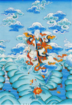 Yongzhongben teaches thangka great perfect protection of Nabang Sai Guardian God high-definition printing high-grade brocade mounting