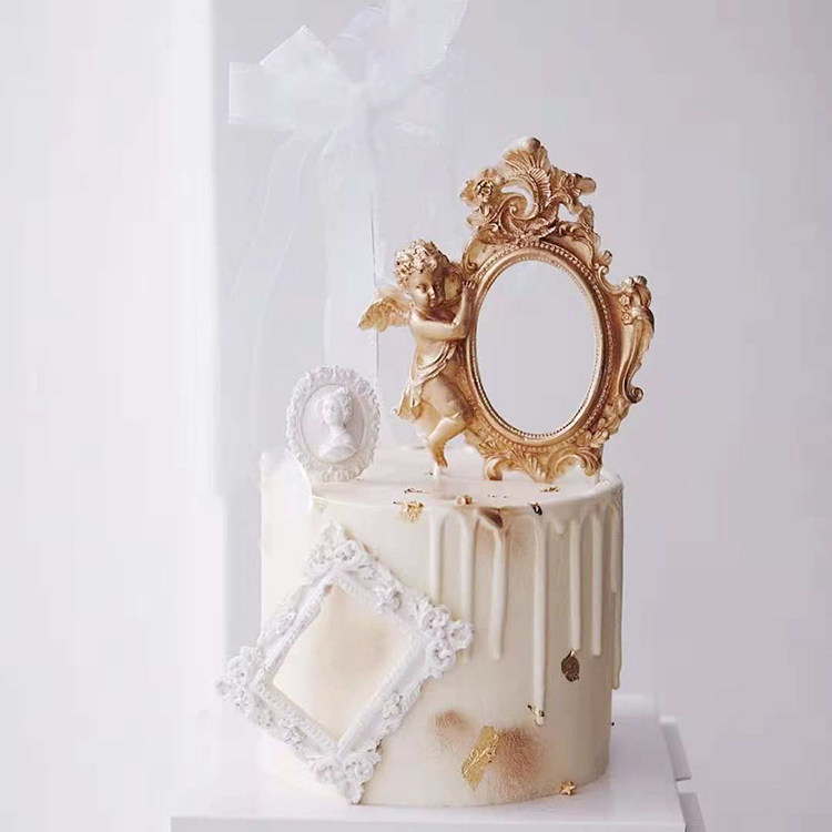 2019 red creative diy baking decoration card mold Mirror frame silicone mold Classical decorative lace mold