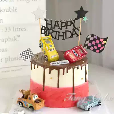 Children's Day birthday festival cake decoration decoration car story toy send boy baking dessert