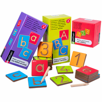 Montessori early education English alphabet and number cognitive teaching toys educational wooden groove practice word board childrens pen training