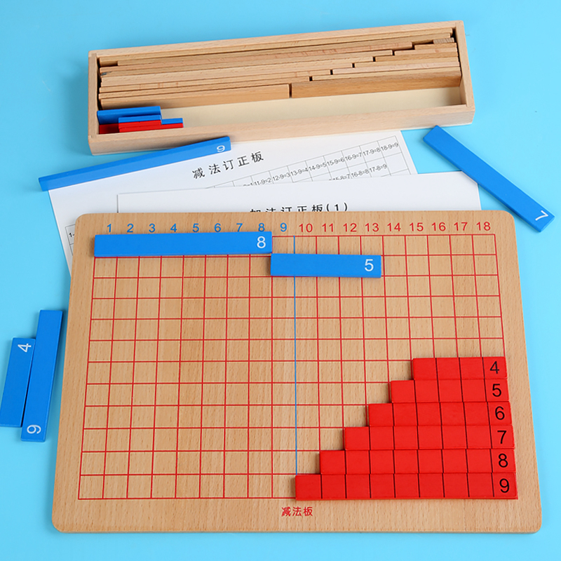 Montessori early education mathematics teaching aids professional edition addition and subtraction board toddler Montessori 3-6 years old wooden puzzle