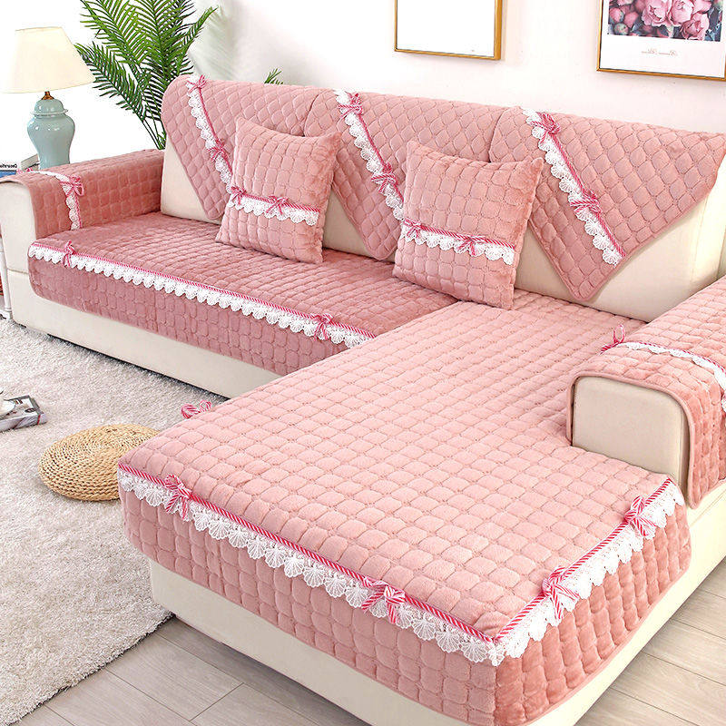 Winter plush sofa cushion Nordic cloth art anti-slip all-bag universal cover towel cushion Four seasons universal full cover for all