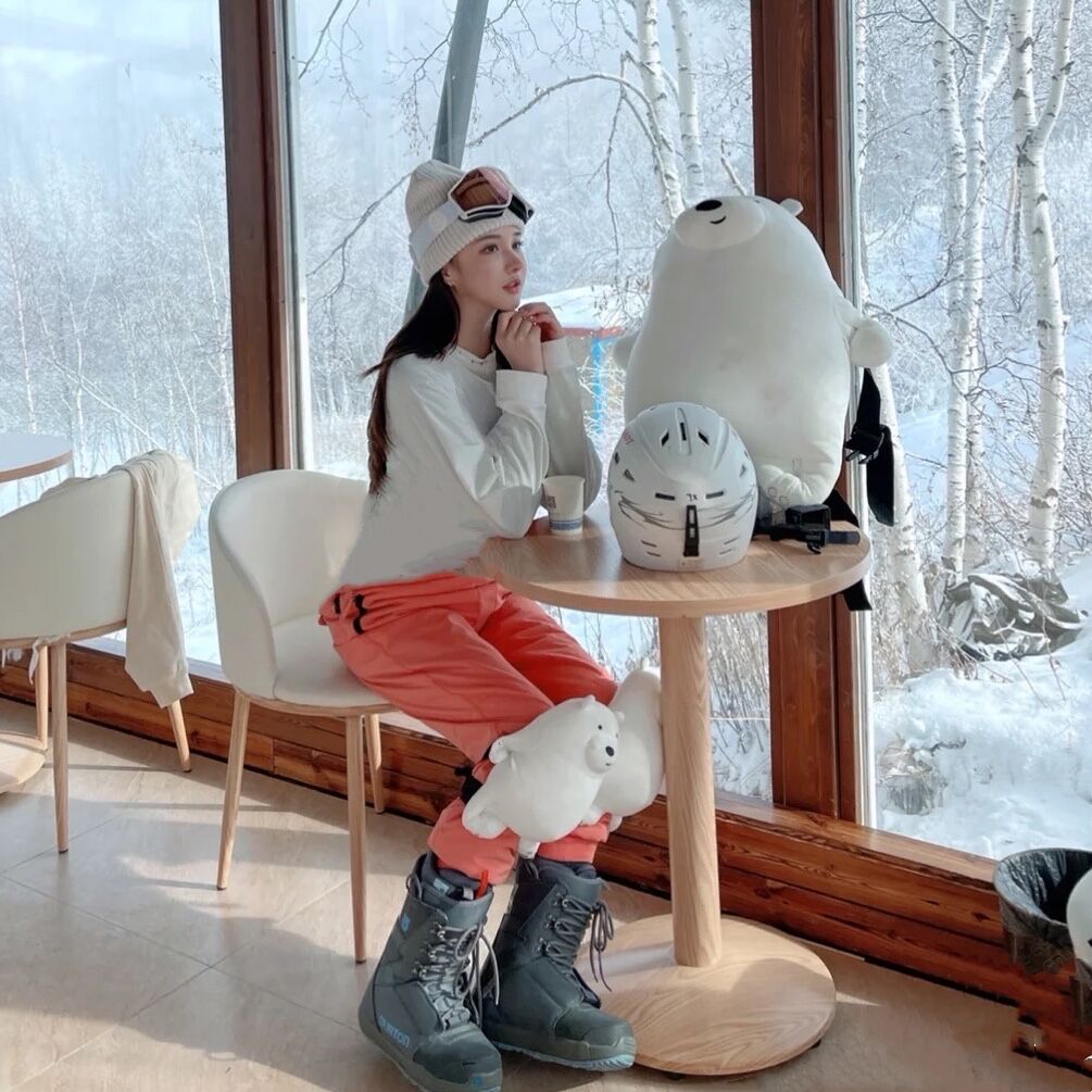 Long White Mountain Ski Suit Rental 686 Orange Red Outdoor Ski Pants Male And Female Veneer Double Board Tide Card Waterproof Windproof