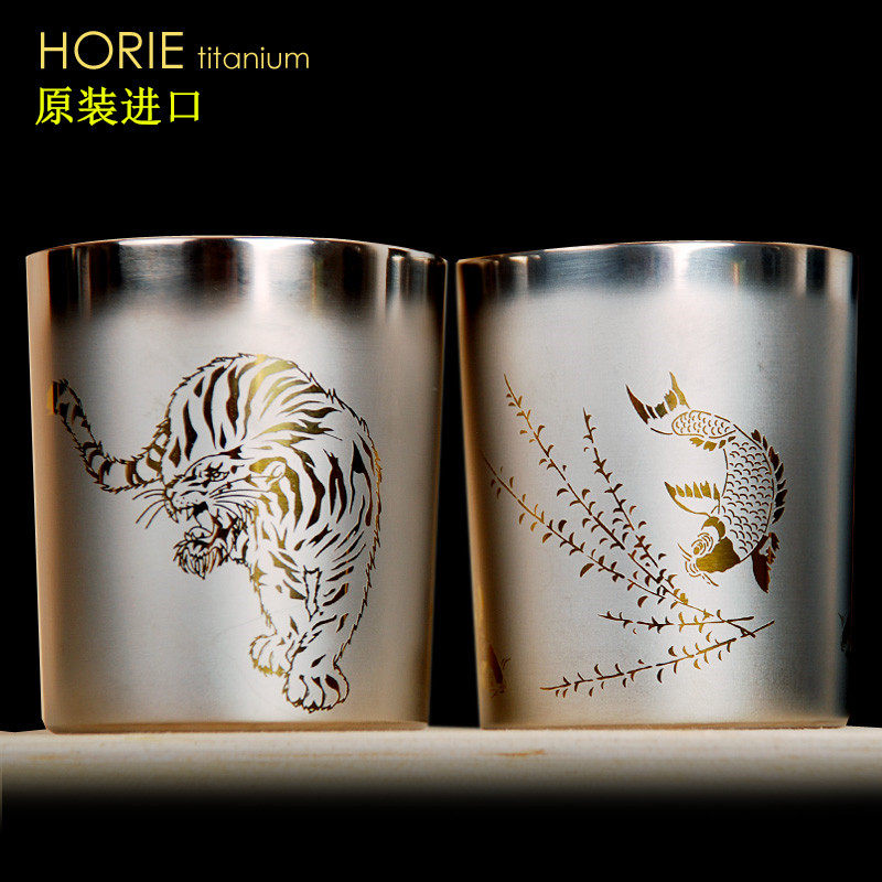 Japan Horijiang HORIE imported titanium mug pure titanium small spirits wine glass high-end fine work wellness 65m l