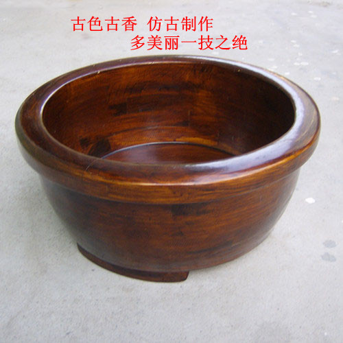Imported red wood card slot to make bubble-footed bucket foot bath Bucket Foot bucket Feet Wood Barrel Wash foot basin 18cm