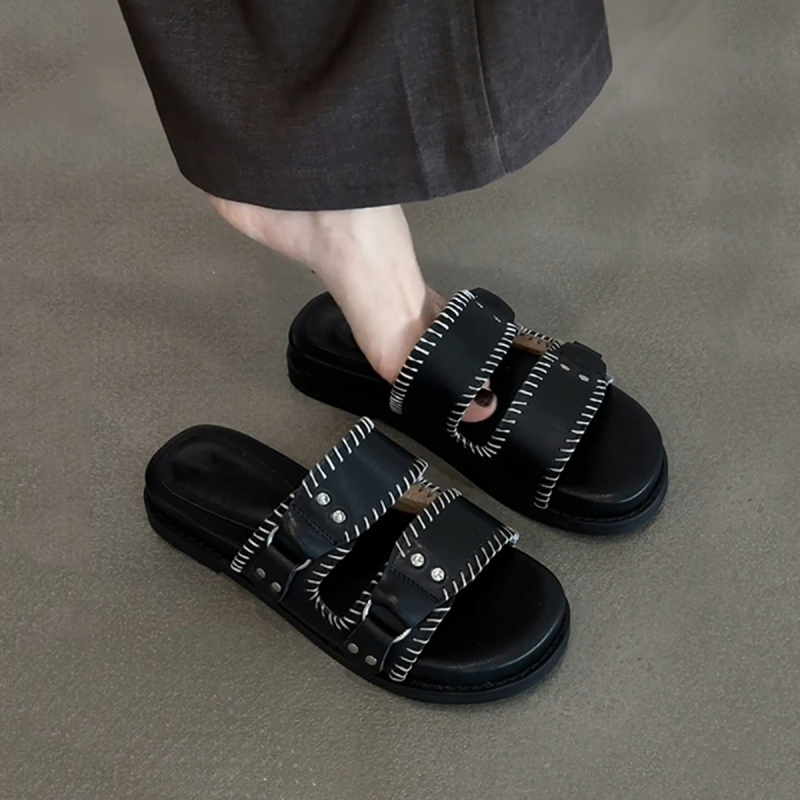 Sheepskin Version~French Retro Style Fashionable Simple Thick-Soled Birkenstock Shoes for Women New Slip-On Beach Sandals Sheepskin Version~French Retro Style Fashionable Simple Thick-Soled Birkenstock Shoes for Women New Slip-On Beach Sandals