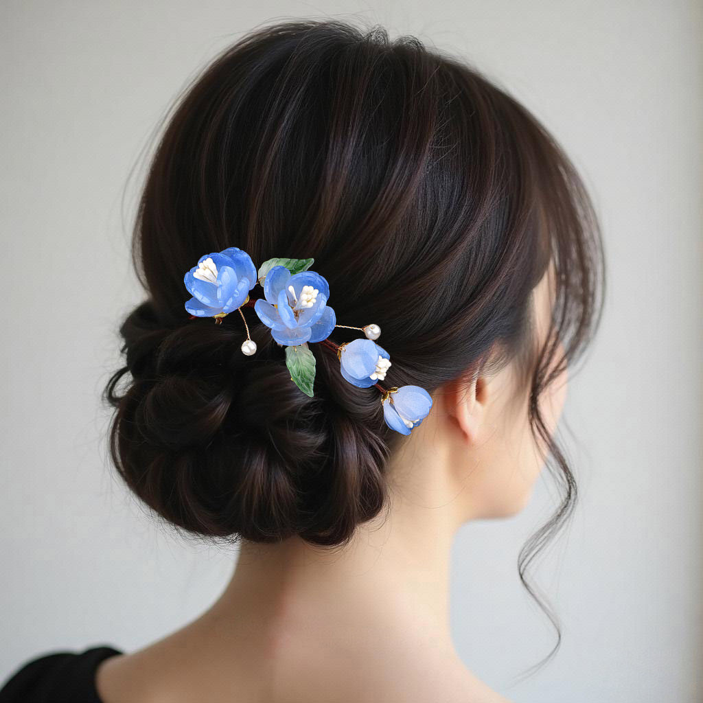 Chinese-style hair comb, hairpin, hair accessory for women, ancient style, cheongsam, Hanfu, updo hair accessory, blue updo hair clip