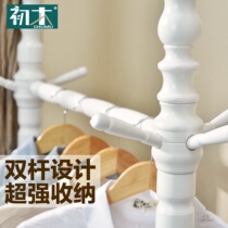 Solid wood coat j rack hanger European style floor-to-ceiling wooden hanger bedroom clothes rack creative coat rack