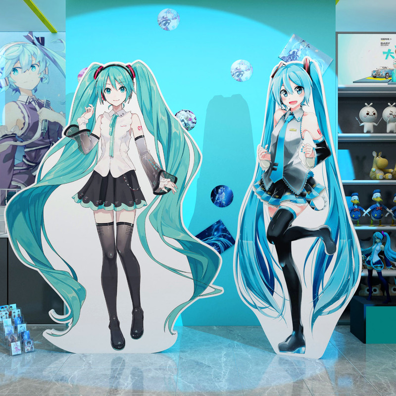 Hatsune Miku Standing Figure, Two-Dimensional Anime Poster, Valley Shop Decoration, Popular Photo Area Setup for Social Media Hatsune Miku Standing Figure, Two-Dimensional Anime Poster, Valley Shop Decoration, Popular Photo Area Setup for Social Media
