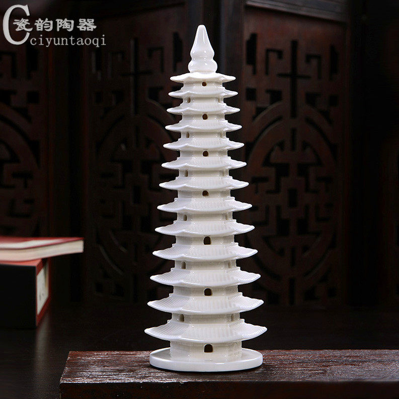 Dehua Ceramics 13th floor Wenchang Tower office study help Wang study Town House Feng Shui white porcelain ornaments
