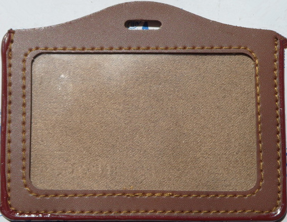 A7 horizontal and vertical 3 inch imitation leather brown ID card holder badge badge work permit card holder exhibition card