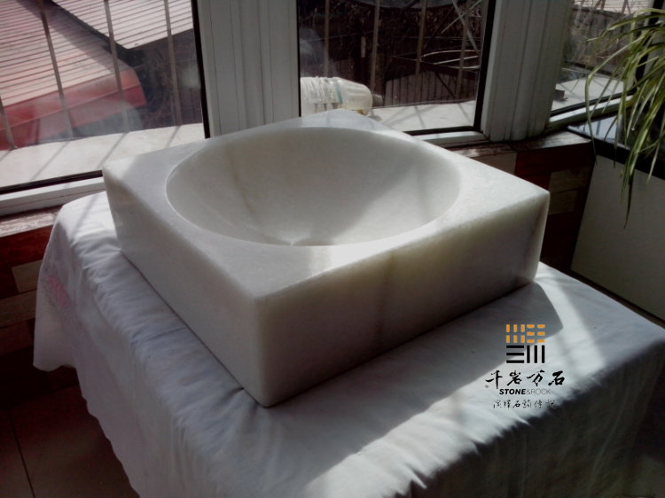 Marble countertop basin stone basin washbasin washbasin jade basin ice flower sky round place washbasin