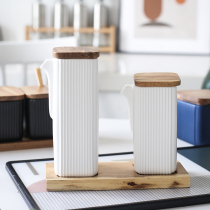 Nordic light lavish Elegant Light Ceramic Oil Pot Oil Bottle Kitchen supplies Sauce Bottle Sauce Pot Jug Vinegar Pot vinegar Bottle seasoning bottle