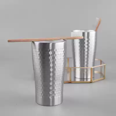 Original stainless steel double mouth cup beer cup children's anti-drop water Cup household cold drink cup with washing Cup
