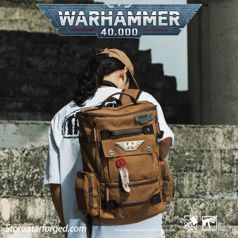 Authentic! Starforged Kriger Double-Shoulder Canvas Backpack Comes with Two Velcro Fasteners by Default