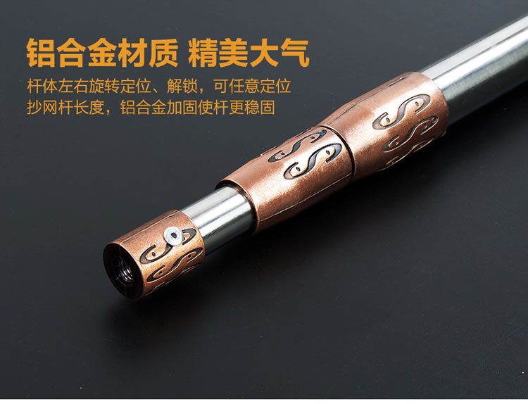 Thép không gỉ nhúng lưới có thể gập lại đầu lưới có thể thu vào lưới có thể định vị 竿 thiết bị lưới đánh cá túi đựng máy câu cá
