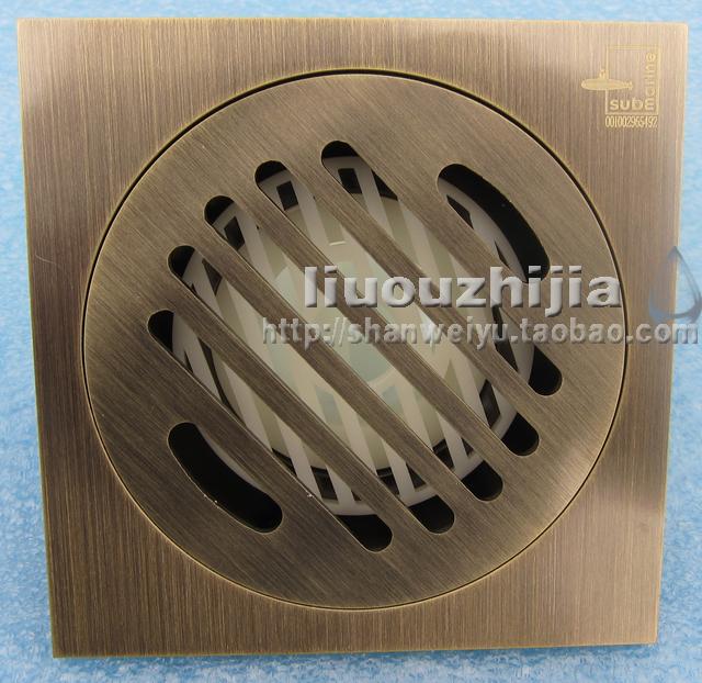 Diving boat QLTF40-10 green ancient bronze wire drawing antique ultra-thin floor drain 40 50 pipe all available