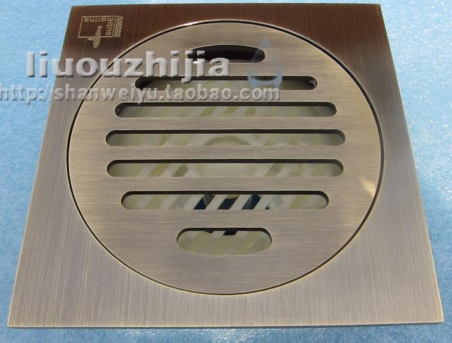 Submarine QLTF50-10 Antique Blue Bronze Brushed Deodorant Floor Drain