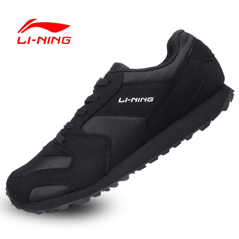 Li Ning camouflavored shoes Men's running shoes light wear and wear marathon slow running training black sneaker body test shoes