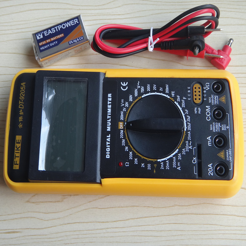 New original digital multimeter DT-9205A large-screen digital display multimeter 410g buzzer (full anti-burn)