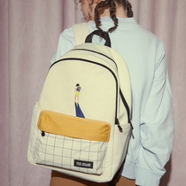 WAWOO YIZISTORE original canvas embroidery backpack for men and women leisure travel backpack large capacity schoolbag